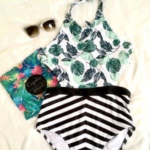 NWT Cupshe Mixed-Prints Cutout one-piece